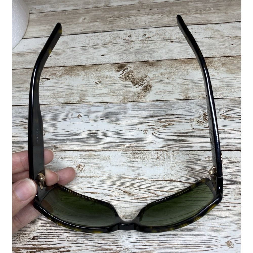 Gucci Sunglasses Unisex GG 2563/S Brown Tortoise Green Lens Italy Vintage - Picture 6 of 16